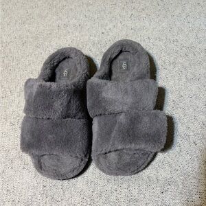 UGG Charcoal Plush Slippers